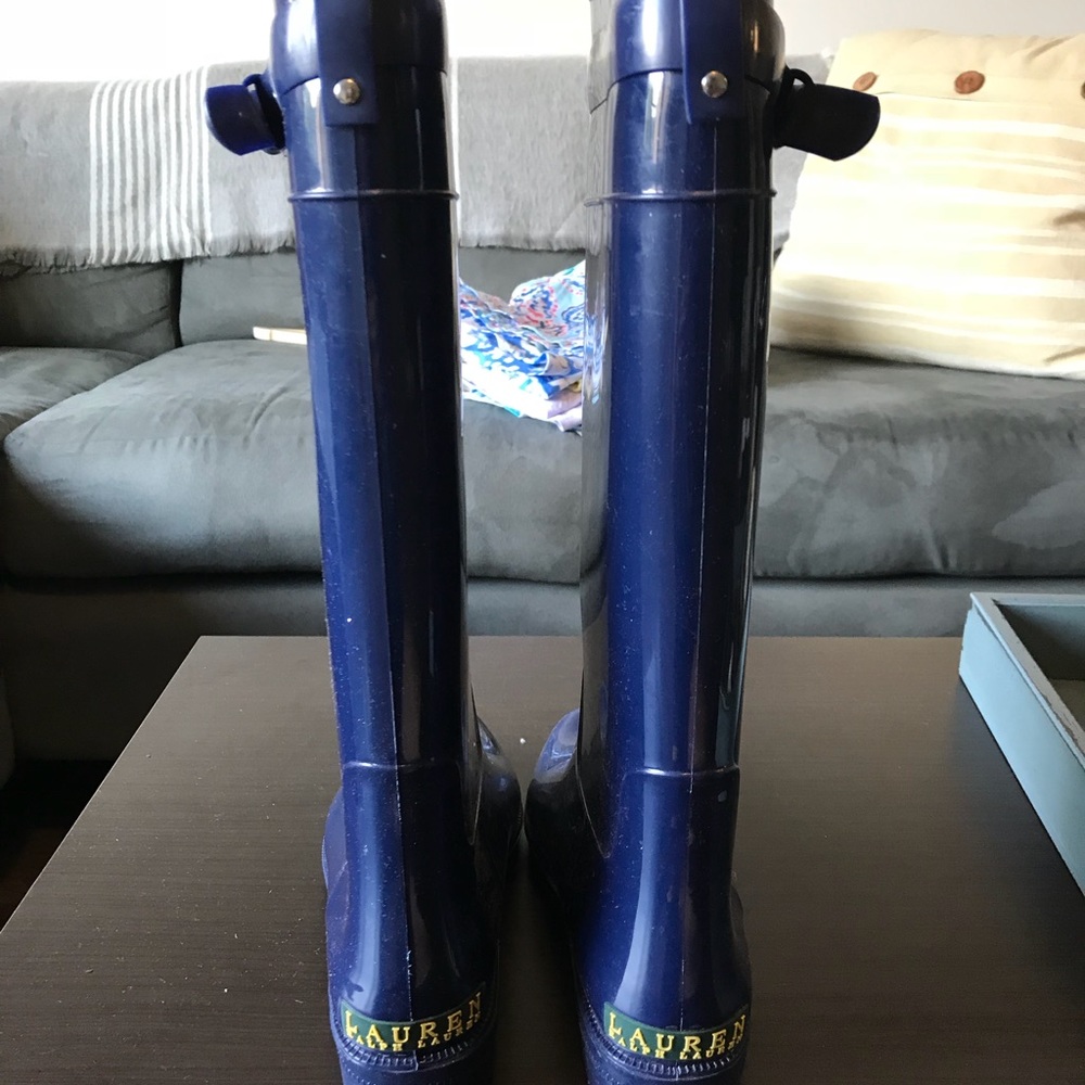 Navy blue Lauren Ralph Lauren polo rain boots